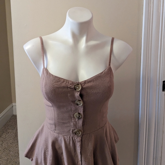 Style Envy mauve pink color peplum spaghetti strap tank top size Xs - Picture 4 of 8
